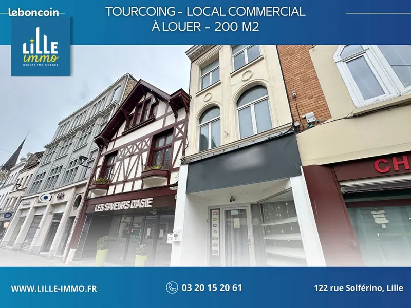 Local commercial – 200 m² – Tourcoing Centre-ville