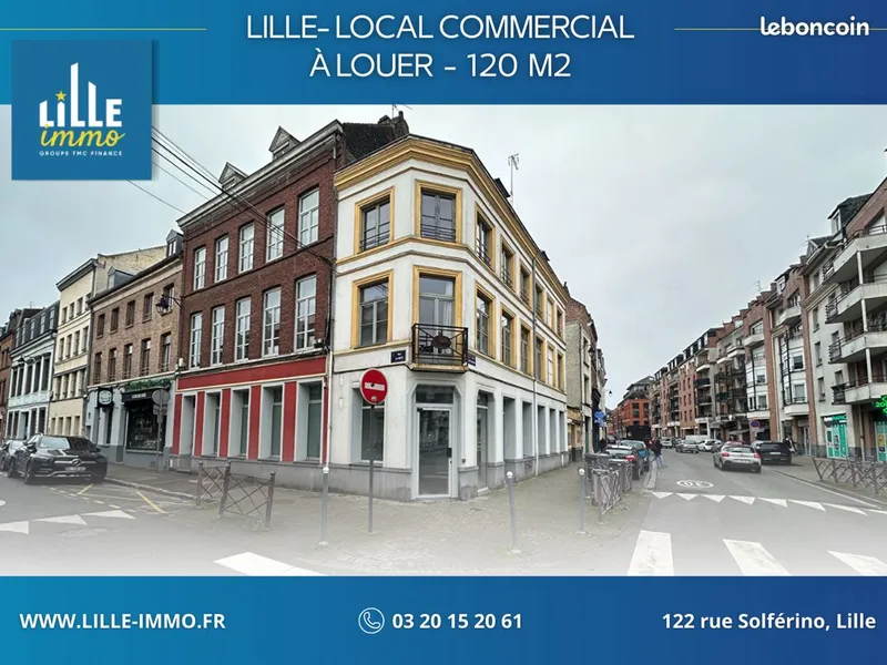Local commercial – 120 m² – Vieux-Lille (angle premium)