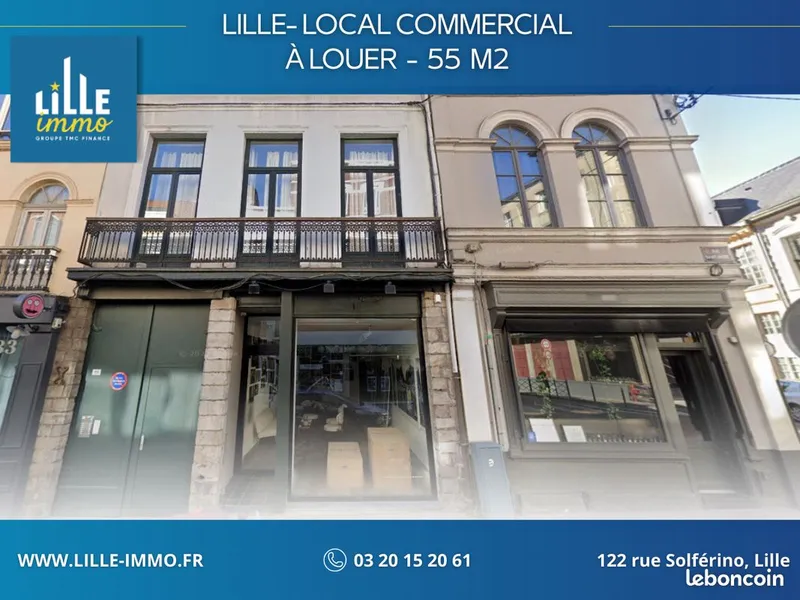 Local commercial – 55 m² – Vieux-Lille (rue Saint-André)